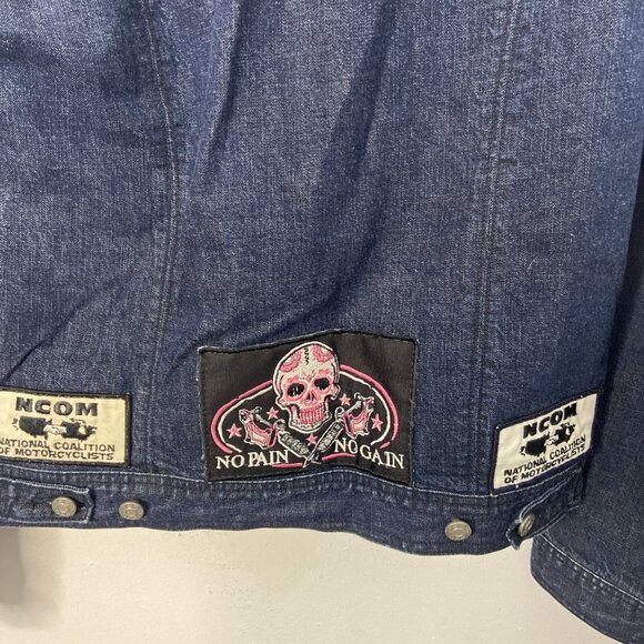 Gap 1969 Men M Canadian Biker Patches Jean Jacket Ncom National Coalition - Picture 6 of 7